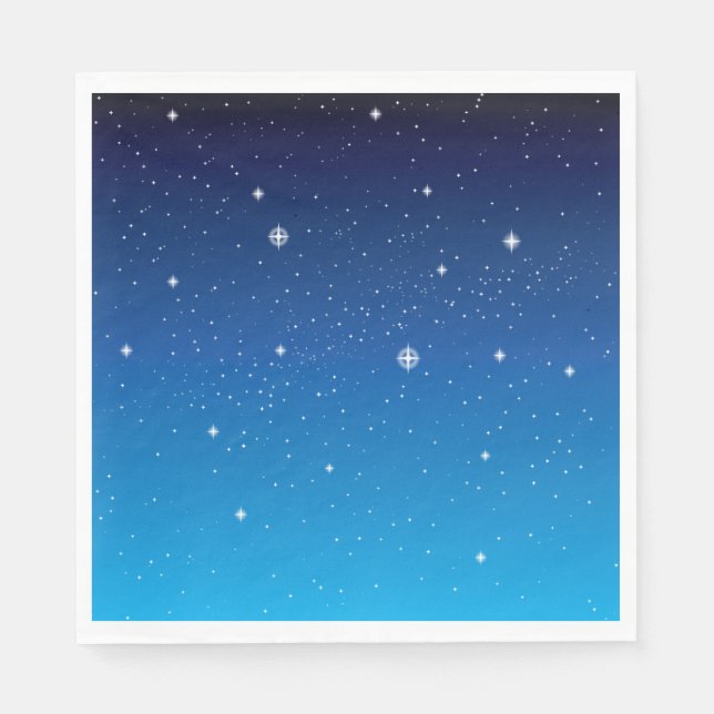 Deep Blue Starry Night Sky Napkins (Front)