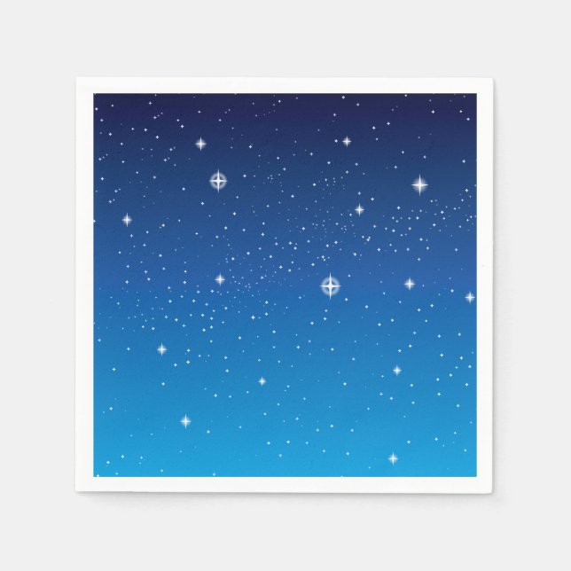 Deep Blue Starry Night Sky Napkins (Front)
