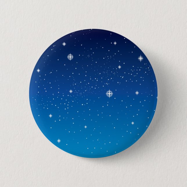 Deep Blue Starry Night Sky Pinback Button (Front)