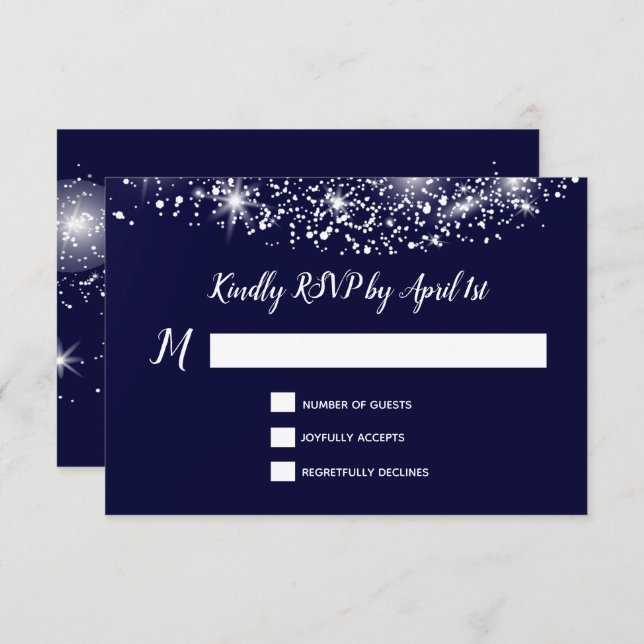 Deep Blue Starry Night Sky RSVP Card (Front/Back)