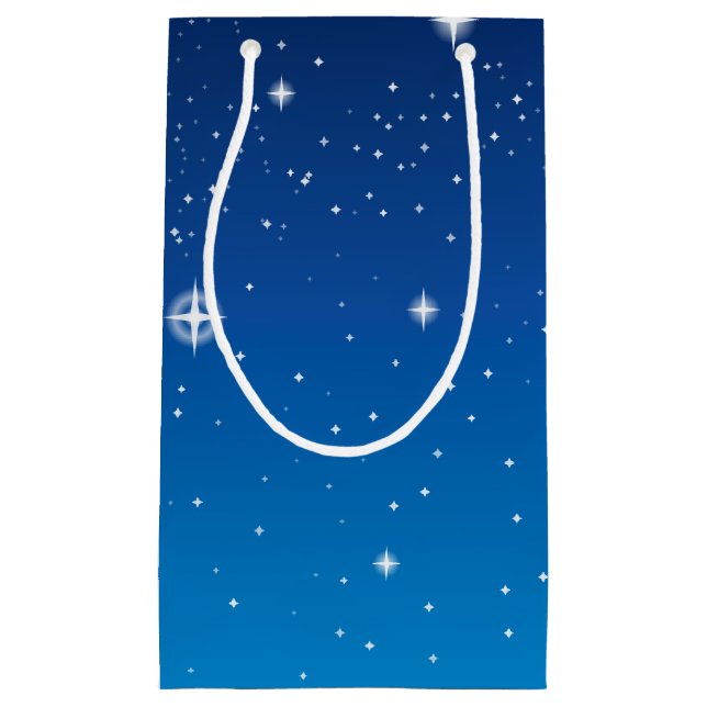 Deep Blue Starry Night Sky Small Gift Bag (Front)