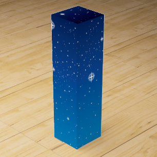 Deep Blue Starry Night Sky Wine Gift Box