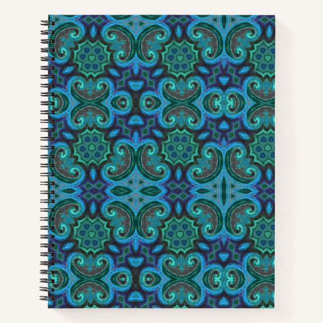 Deep Blue tile design Notebook (Front)