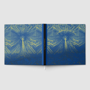 Deep Blue Tree of Knowledge Foil Guest Book