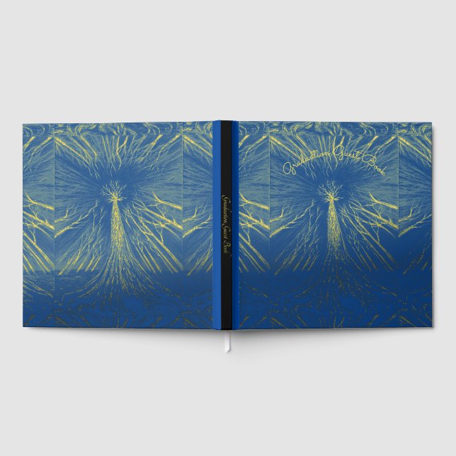 Deep Blue Tree of Knowledge Foil Guest Book (Full)