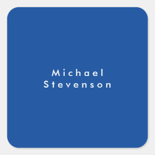 Deep Blue Trendy Modern Professional Square Sticker