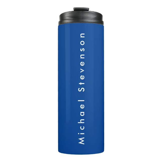 Deep Blue Trendy Modern Professional Thermal Tumbler (Front)