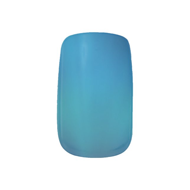 Deep Blue Underwater Glow Minx Nail Art (Right Thumb)