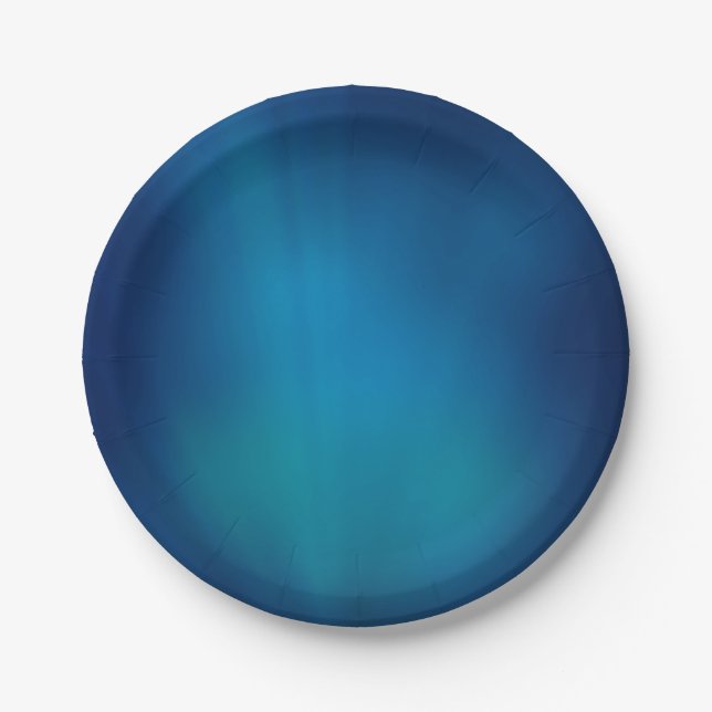 Deep Blue Underwater Glow Paper Plates (Front)
