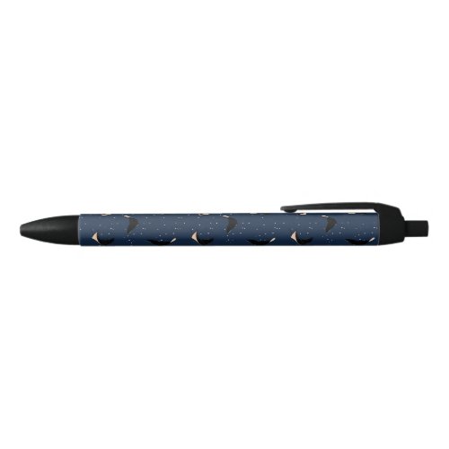 Deep Blue Underwater Spotted Sea Ray Fish Black Ink Pen