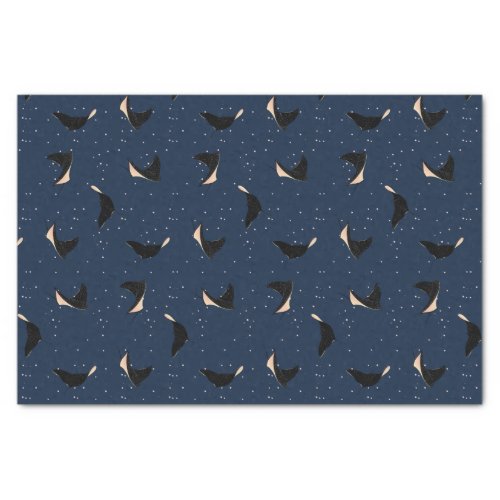 Deep Blue Underwater Spotted Sea Ray Fish Tissue Paper