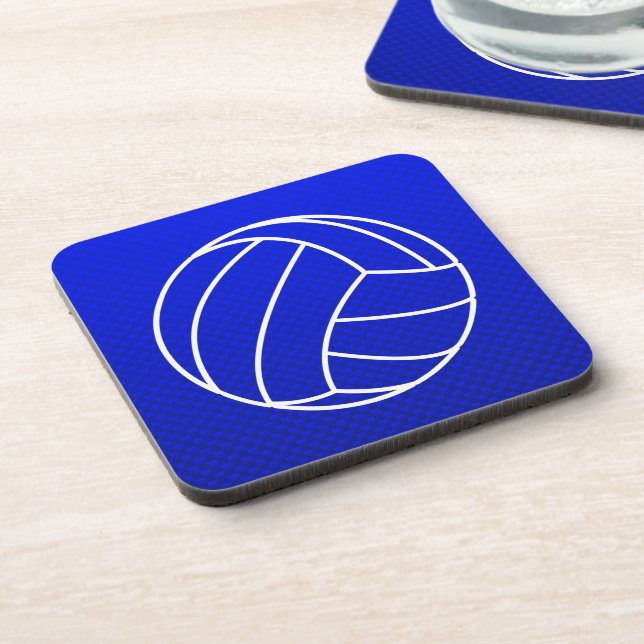 Deep Blue Volleyball Beverage Coaster (Left Side)