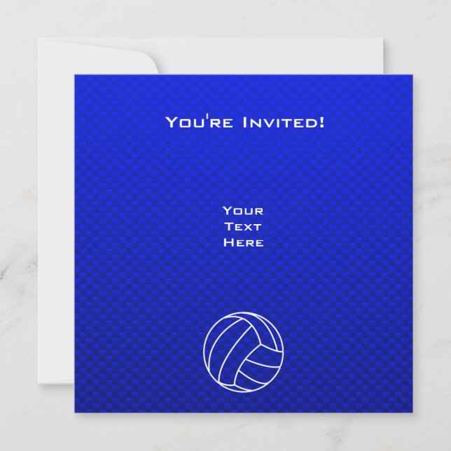 Deep Blue Volleyball Invitation (Front)