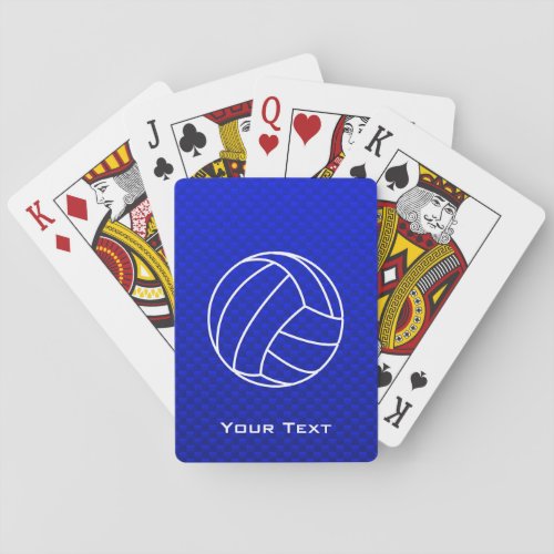 Deep Blue Volleyball Poker Cards
