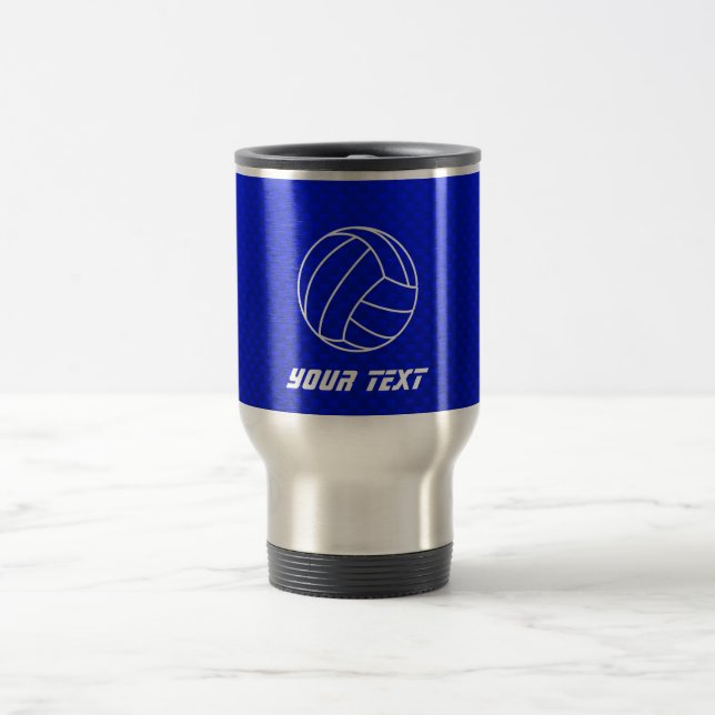 Deep Blue Volleyball Travel Mug (Center)