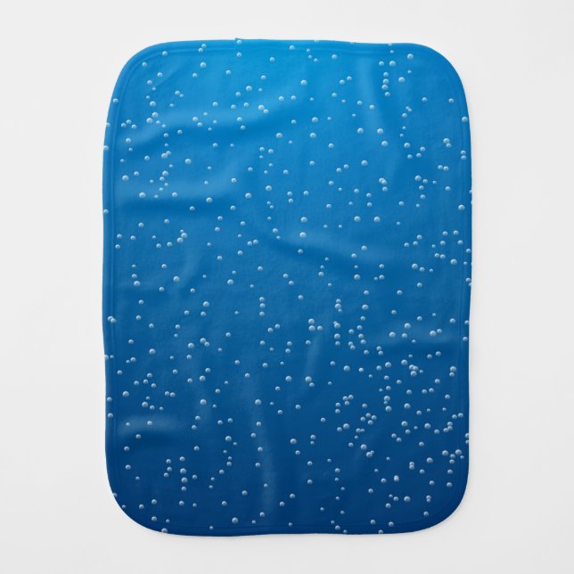 Deep Blue Water and Tiny Bubbles Burp Cloth (Front)