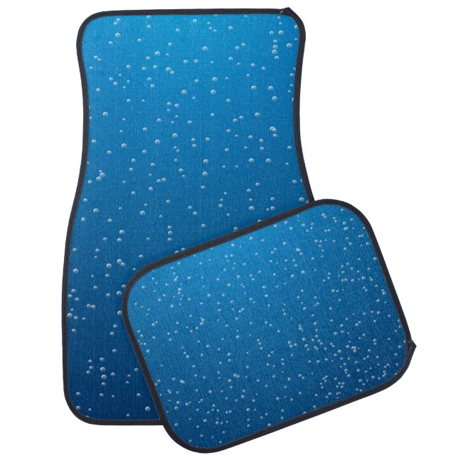 Deep Blue Water and Tiny Bubbles Car Mat (Set)