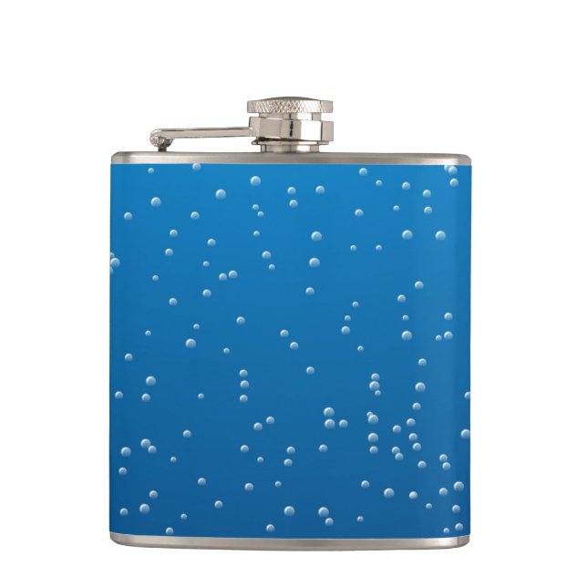 Deep Blue Water and Tiny Bubbles Flask (Front)