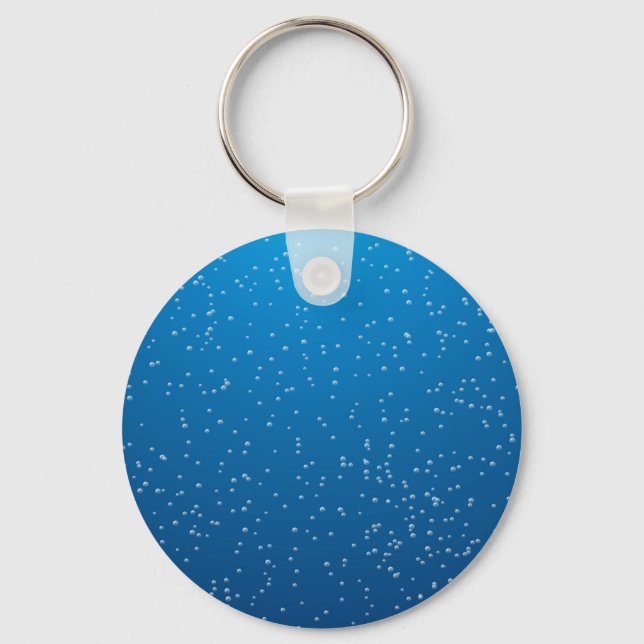 Deep Blue Water and TIny Bubbles Keychain (Front)
