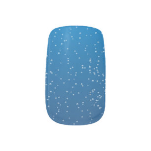 Deep Blue Water and Tiny Bubbles Minx Nail Art