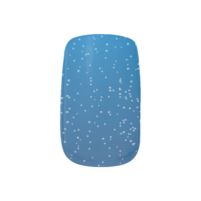 Deep Blue Water and Tiny Bubbles Minx Nail Art (Right Thumb)