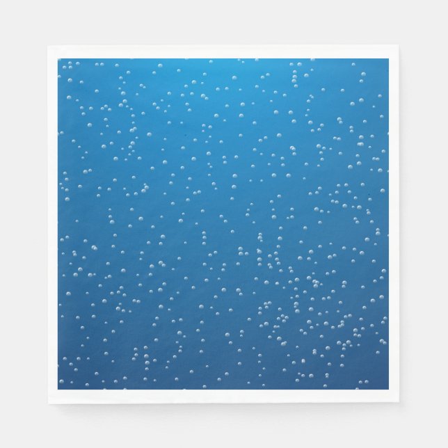 Deep Blue Water and Tiny Bubbles Napkins (Front)
