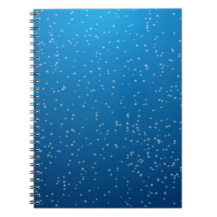 Deep Blue Water and TIny Bubbles Notebook