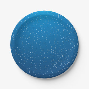 Deep Blue Water and Tiny Bubbles Paper Plates