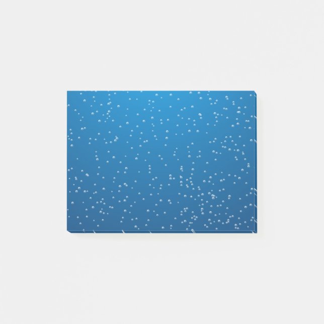 Deep Blue Water and Tiny Bubbles Post-it Notes (Front)