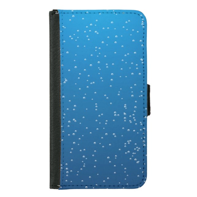 Deep Blue Water and Tiny Bubbles Samsung Galaxy Wallet Case (Front)