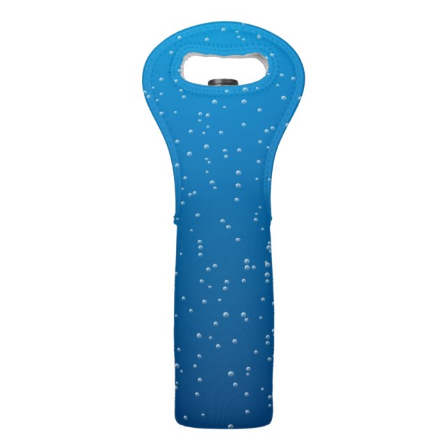 Deep Blue Water and Tiny Bubbles Wine Bag (Front)