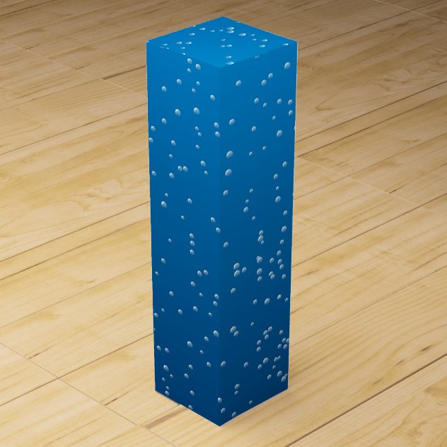 Deep Blue Water and Tiny Bubbles Wine Box (Front)