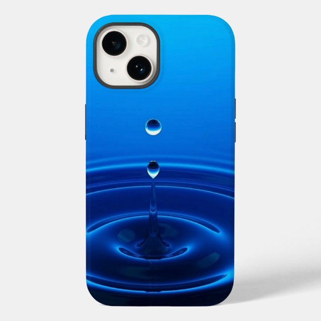 Deep Blue Water Ripple Drop Aesthetic Case-Mate iPhone Case (Back)