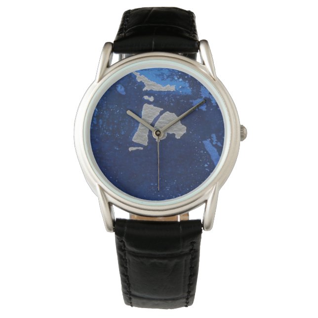 Deep blue waters, undersea trenches gray accent watch (Front)
