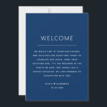 Deep Blue Weekend Itinerary | Navy Wedding Welcome Invitation<br><div class="desc">Welcome your guests with this refined wedding weekend timeline itinerary card in deep blue, also known as navy. Inspired by the elegance of the ocean and the calm of deep waters, this minimalist design is perfect for nautical, coastal, or destination weddings. The rich, timeless color brings a sense of depth...</div>