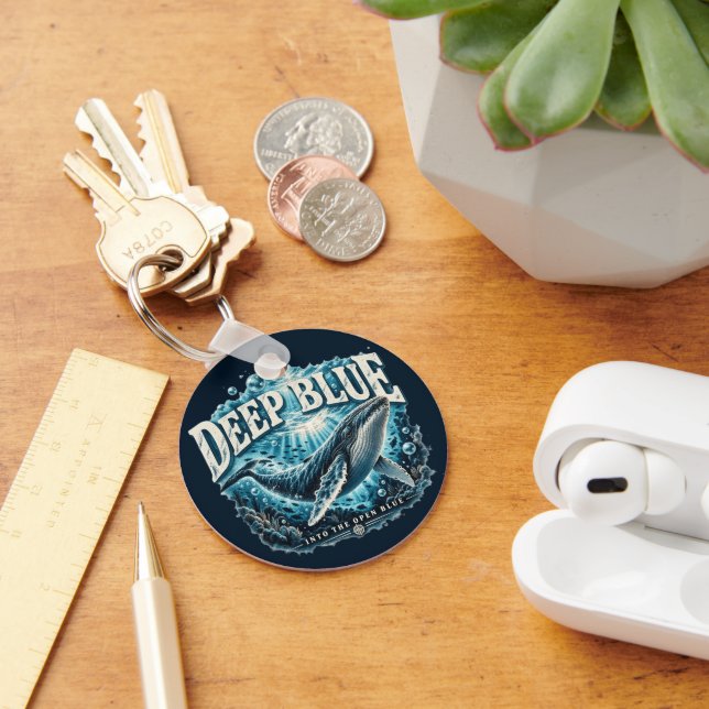 DEEP BLUE Whale Ocean Adventure Keychain (Desk)