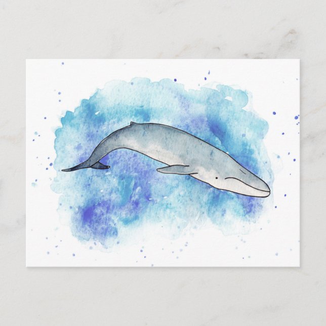 Deep blue whale postcard (Front)