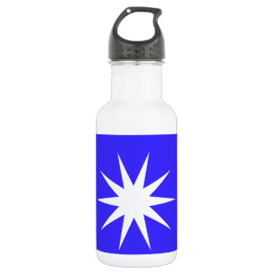 Deep Blue White Star Water Bottle