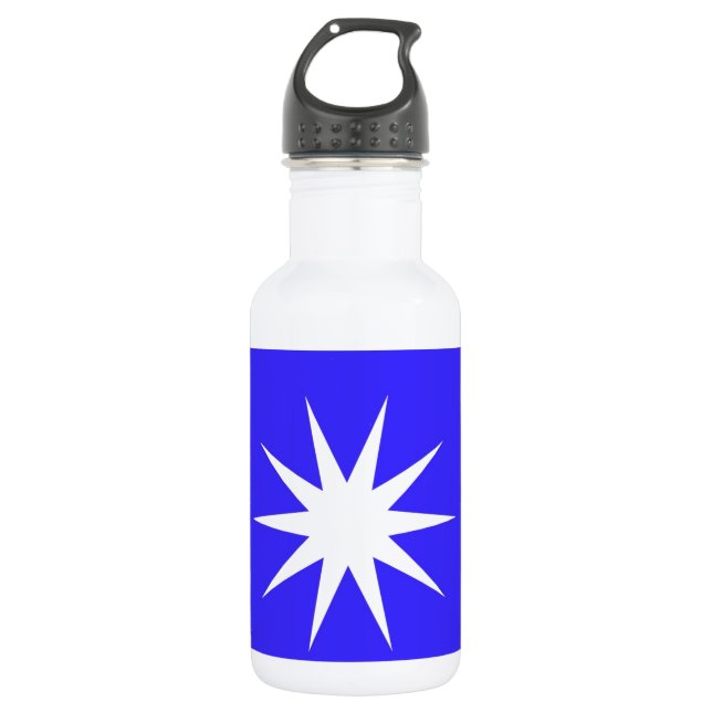 Deep Blue White Star Water Bottle (Front)