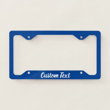 Deep Blue with White Script License Plate Frame