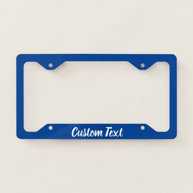 Deep Blue with White Script License Plate Frame (Front)