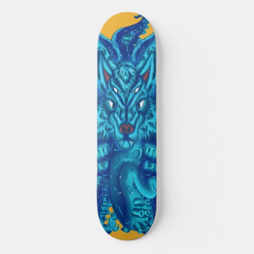 Deep Blue Wolf Tulu Skateboard