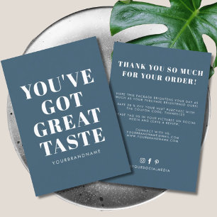 Deep blue you've got great taste thank you card