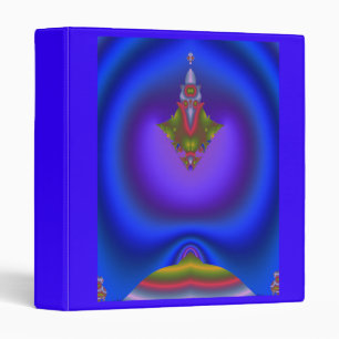 Deep Bluish Fractal 3 Ring Binder
