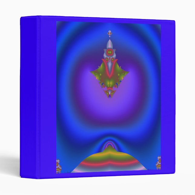 Deep Bluish Fractal 3 Ring Binder (Front/Spine)