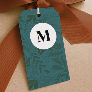 Deep Bramble   Festive Botanical Monogram Gift Tags