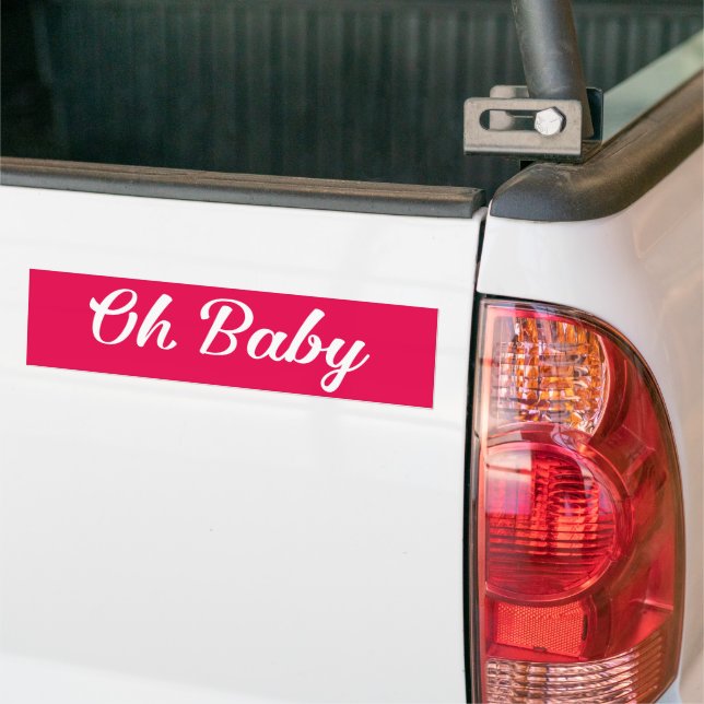 Deep Bright Pink Girly Girl Bumper Sticker (On Truck)