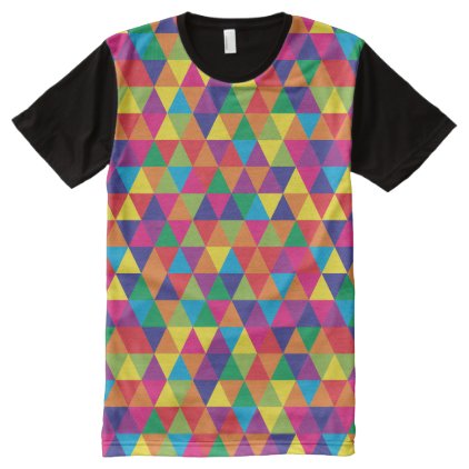 Deep Bright Triangles - Modern Abstract Pattern All-Over-Print Shirt