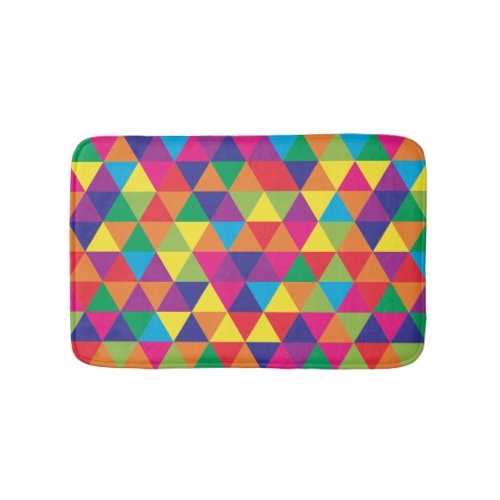 Deep Bright Triangles _ Modern Abstract Pattern Bath Mat