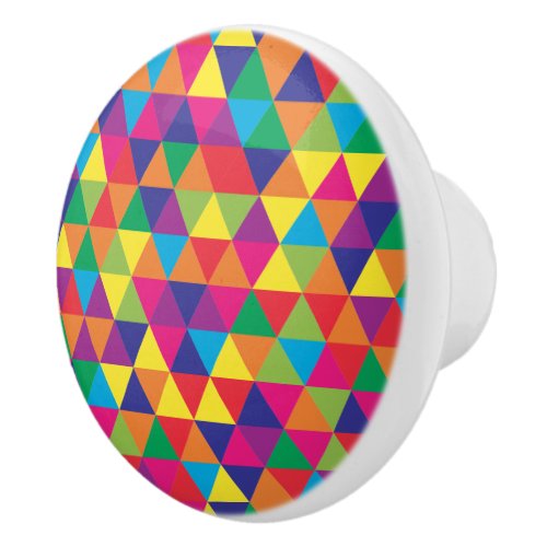 Deep Bright Triangles _ Modern Abstract Pattern Ceramic Knob